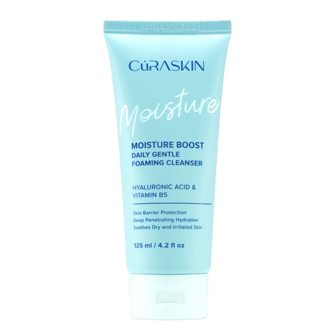 Curaskin Moisture Boost Daily Gentle Foaming Cleanser 125ml - With Hyaluronic Acid, Vitamin B5