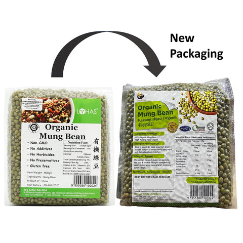 Lohas/Eco Action Organic Mung Beans 500g (New Packaging)