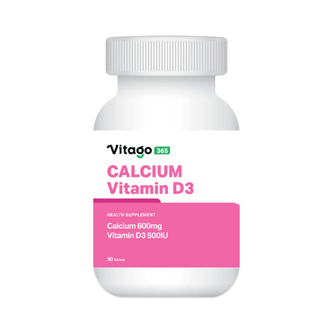 Vitago365 Calcium 600mg and Vitamin D3 500 IU Tablet 30's