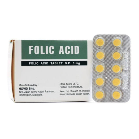 Hovid Folic Acid 5mg Tablet 10x10's