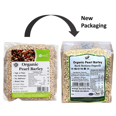 Lohas/Eco Action Organic Pearl Barley 500g (New Packaging)