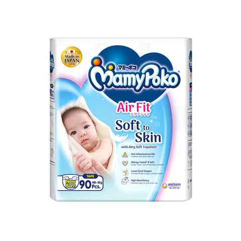 MamyPoko Air Fit Baby Tape Diapers Size NB 90's (For Up To 5kg)