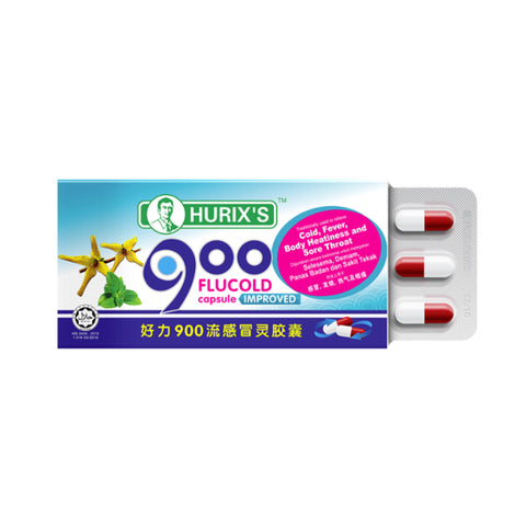 Hurix's 900 FluCold Capsule 6's (Strip)