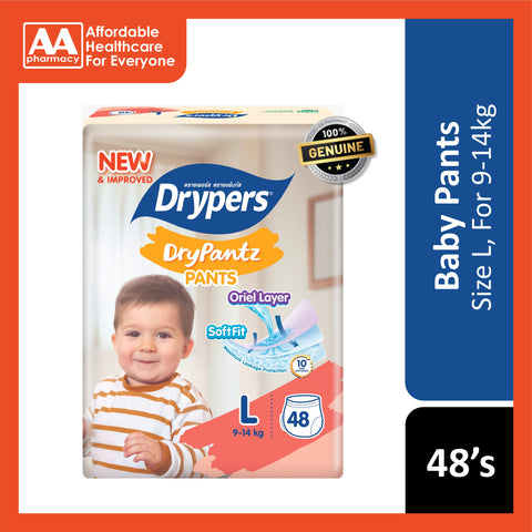 Drypers DryPantz Baby Pants Size L 48's (9-14kg)