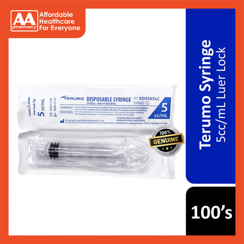 Terumo Syringe 5cc/mL 100's (Luer Lock/Luer Slip)