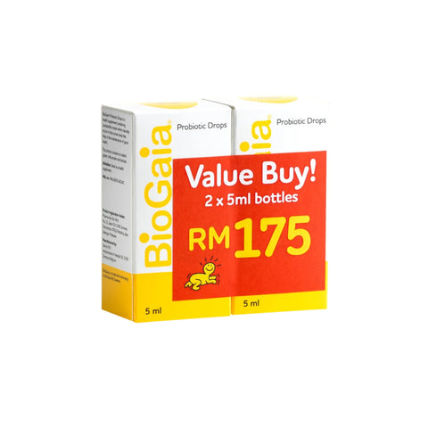 BioGaia Probiotic Drops 5mLx2's (Twin Pack)