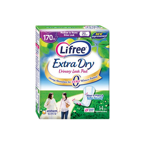 Lifree Extra Dry Urinary Leak Pad (Medium to Heavy Urine Leak 170cc, 29cm) 14's