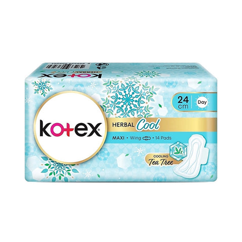 Kotex Pads (Herbal Cool Maxi, Wing, 24cm) 14's [Day Use]