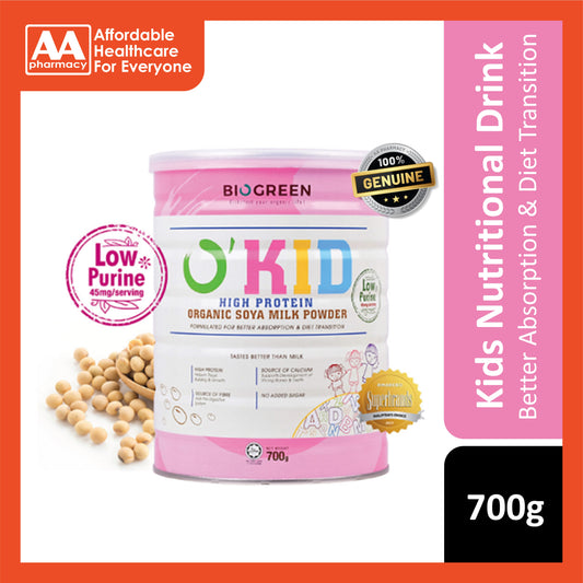 Biogreen O'Kid High Protein Organic Soya Milk Powder 700g (For Children 1 Year and Above)