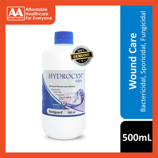 Hydrocyn Aqua Advanced Wound Care Solution (Cap Closure Bottle) 500mL