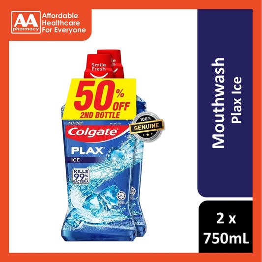 Colgate Plax Mouthwash Twin Pack (750mLx2) - Ice