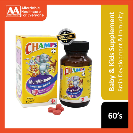 Champs Multivitamins Plus Omega 3 Chewable Tablet 60's (Tutti Fruity Flavour)