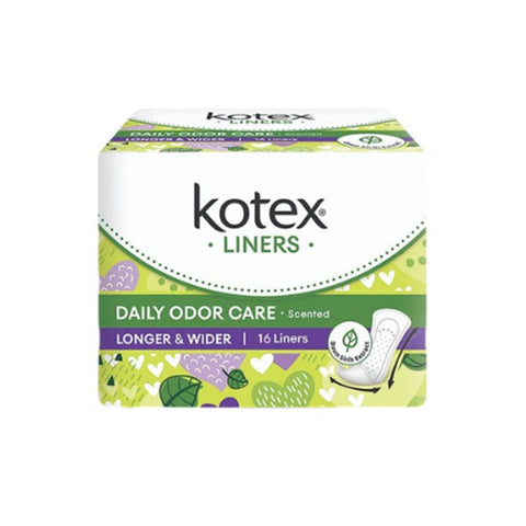 Kotex Liners (Daily Odor Care, Longer and Wider, Scented) 16's