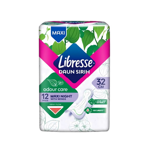 Libresse Pads (Odour Care, Maxi Night, 32cm Wings) 12's