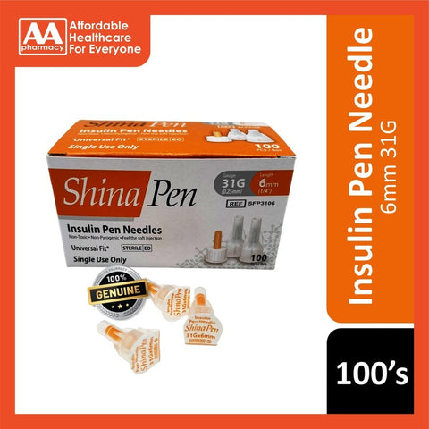 Shina Insulin Pen Needle 100's (4mm/5mm/6mm)