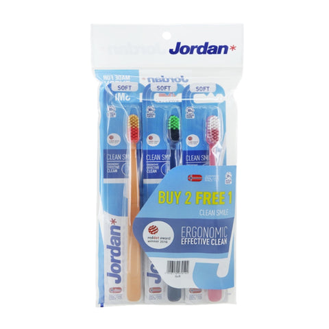 Jordan Clean Smile Toothbrush 2s+1s (Ultrasoft/Soft/Medium)