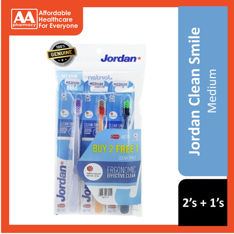 Jordan Clean Smile Toothbrush 2s+1s (Ultrasoft/Soft/Medium)