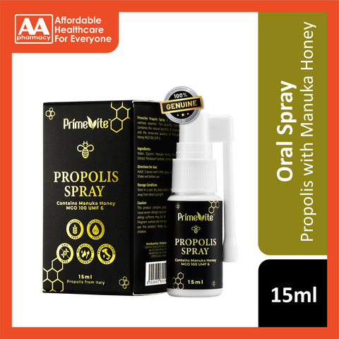 PrimeVite Propolis (Manuka Honey MGO 100 UMF 6) Oral Spray 15mL