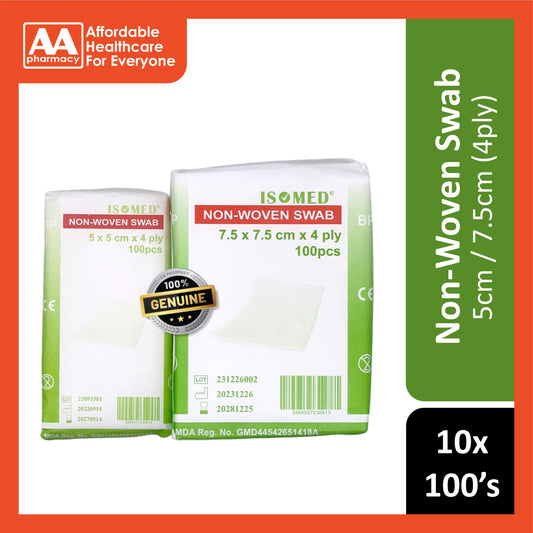 Non-woven Swab (5cm/7.5cm x 4ply) - 10x100's