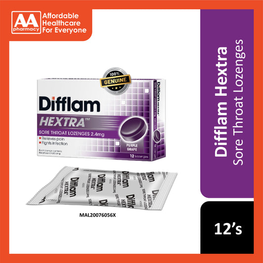 Difflam Hextra Sore Throat Lozenges 2.4mg Purple Grape