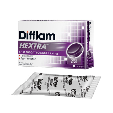 Difflam Hextra Sore Throat Lozenges 2.4mg Purple Grape