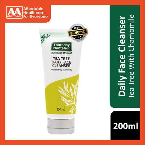 Thursday Plantation Tea Tree Daily Face Cleanser 200mL (With Soothing Chamomile)