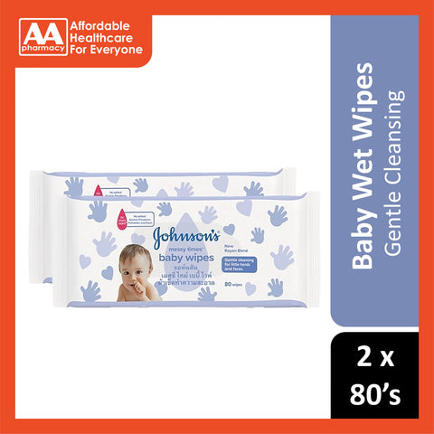 Johnsons Baby Messy Times Wipes (80'sx2)