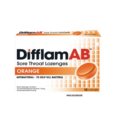 Difflam AB Sore Throat Lozenges 12's (Orange)