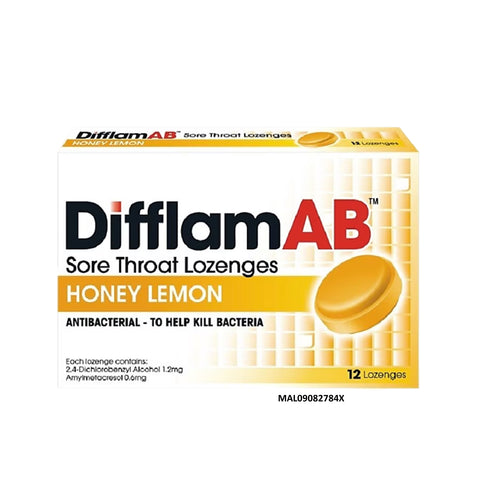 Difflam AB Sore Throat Lozenges 12's (Honey Lemon)