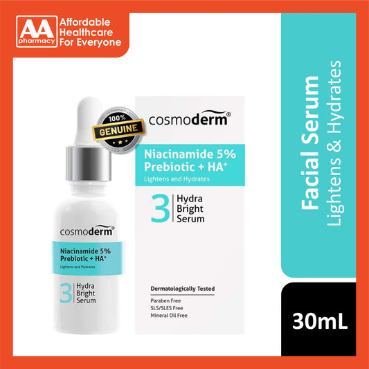 Cosmoderm Niacinamide + Prebiotic + Hyaluronic Acid Hydra Bright Serum 30mL