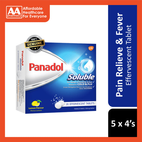 Panadol Soluble 500mg Effervescent Tablet 5x4's (Lemon Flavour)