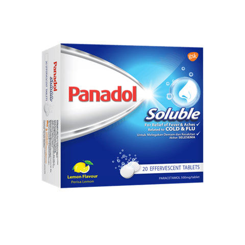 Panadol Soluble 500mg Effervescent Tablet 5x4's (Lemon Flavour)