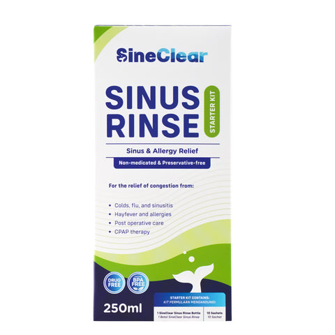 SineClear Sinus Rinse Starter Kit (Contains 1 Bottle and 10 Sachets)