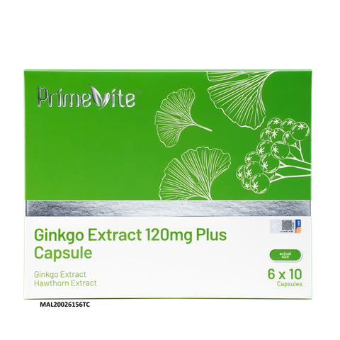 PrimeVite Ginkgo Extract 120mg Plus Capsule 6x10's