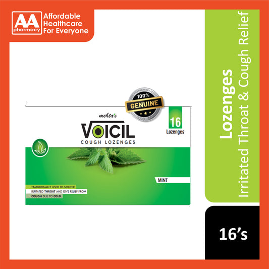 Voicil Mint Lozenges 16's (Irritated Throat and Cough Relief)