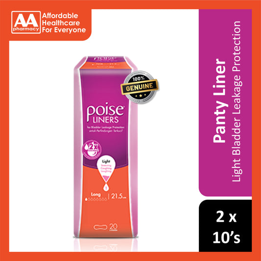 Poise Liner Long 21.5cm Twinpack 2x10's