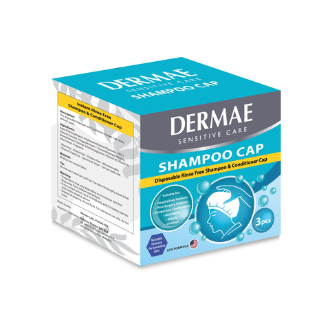 Dermae Disposable Rinse Free Shampoo and Conditioner Cap 3's