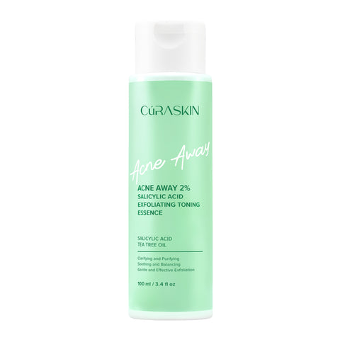 Curaskin Acne Away 2% Salicylic Acid Exfoliating Toning Essence 100ml - With Tea Tree Oil