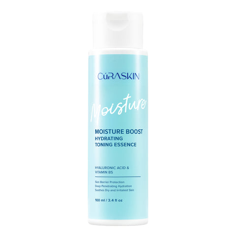 Curaskin Moisture Boost Hydrating Toning Essence 100ml - With Hyaluronic Acid, Vitamin B5