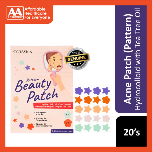 Curaskin Pattern Beauty Patch Hydrocolloid With Tea Tree Oil 20's