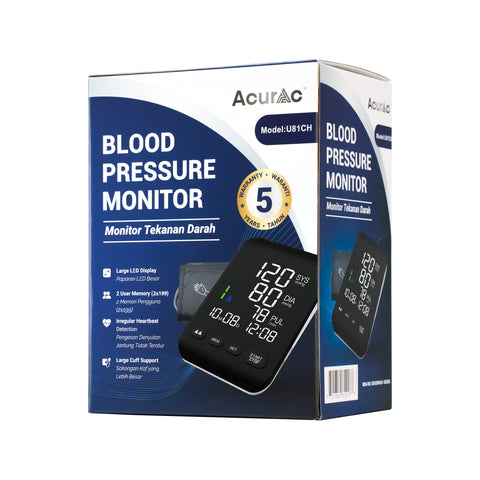 Acurac Premium Blood Pressure Monitor (Model: U81CH) [5 Years Warranty]