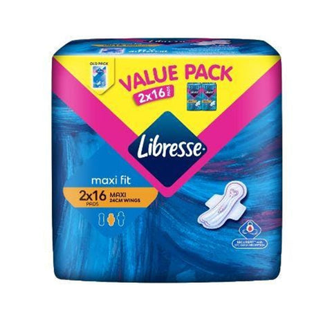 Libresse Pads (Maxi Fit, 24cm Wings) 2x16's