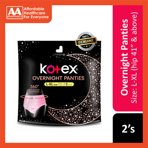 Kotex Overnight Panties (Size L-XL, Hip 41 inches and Above) 2's