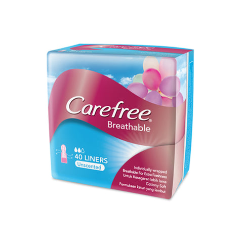 Carefree Liners (Breatheable, Unscented, 156mm) 40's