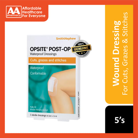 Smith and Nephew Opsite Post-Op Waterproof Dressing 6.5cmx5cm 5's