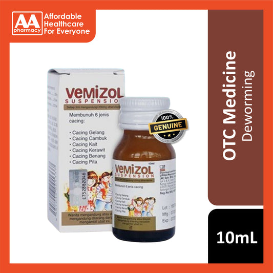 Vemizol Deworming (Albendazole 400mg/10mL) Suspension 10mL (Milk Flavour)