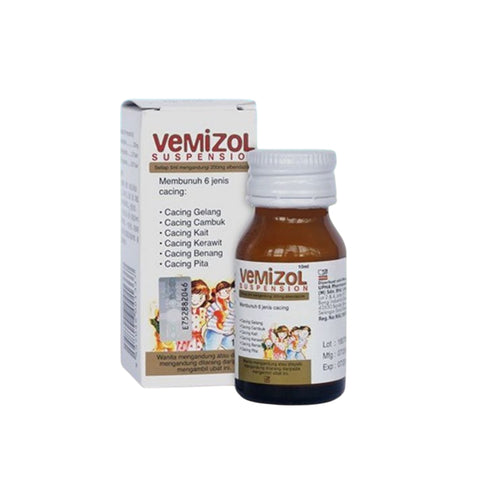 Vemizol Deworming (Albendazole 400mg/10mL) Suspension 10mL (Milk Flavour)