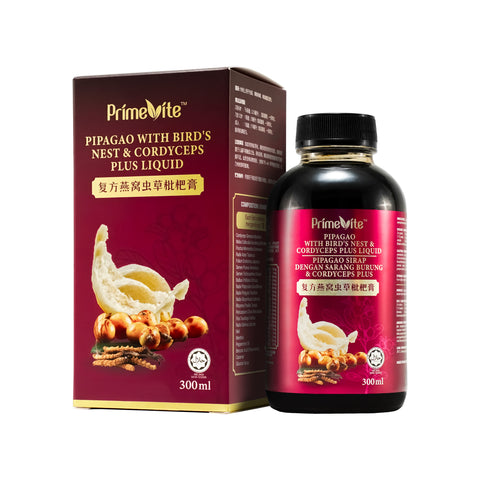 PrimeVite Pipagao With Bird's Nest And Cordyceps Plus Liquid 300mL