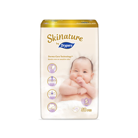 Skinature By Drypers Baby Tape Diapers Size S 58's (4-8kg)