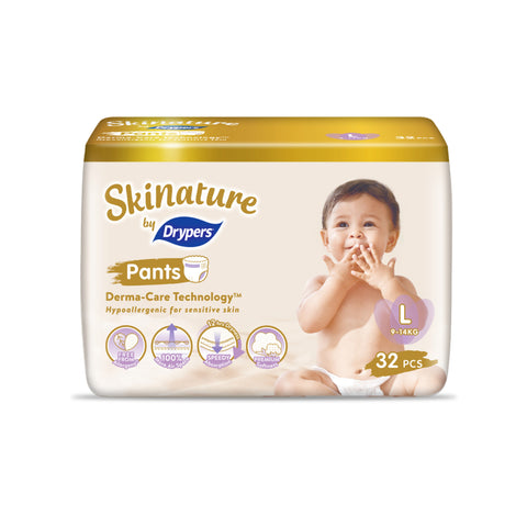 Skinature By Drypers Baby Pants Size L 32's (9-14kg)